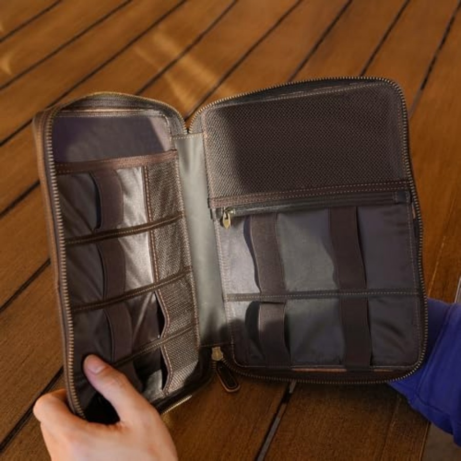 Polare Full Grain Leather Trav - Tech Accessories Travel Bag 评论和价格
