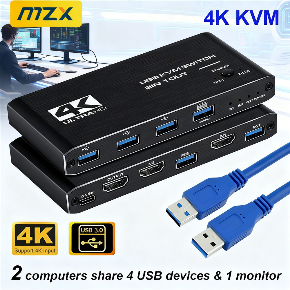 KVM Switch 4K 60Hz Switcher US - Tech Computer Accessories 评论和价格