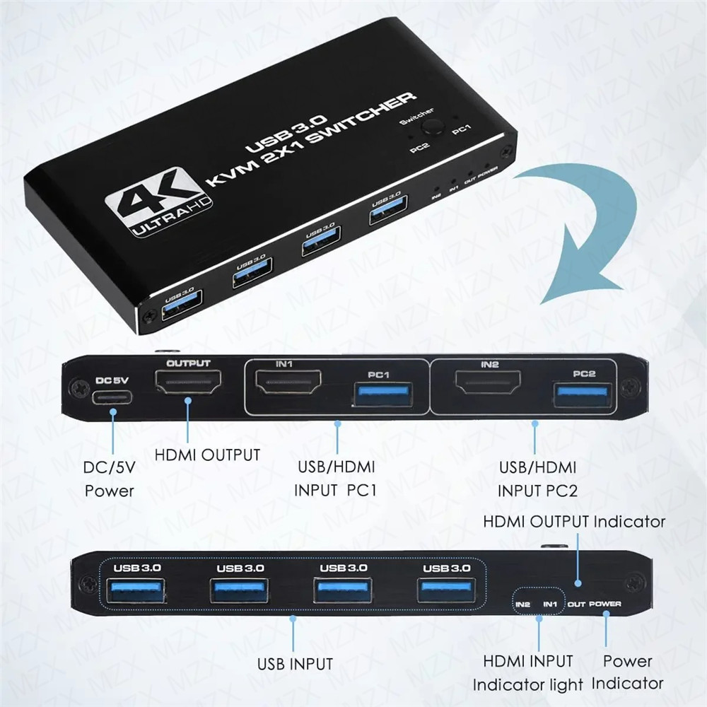 KVM Switch 4K 60Hz Switcher US - Tech Computer Accessories 评论和价格