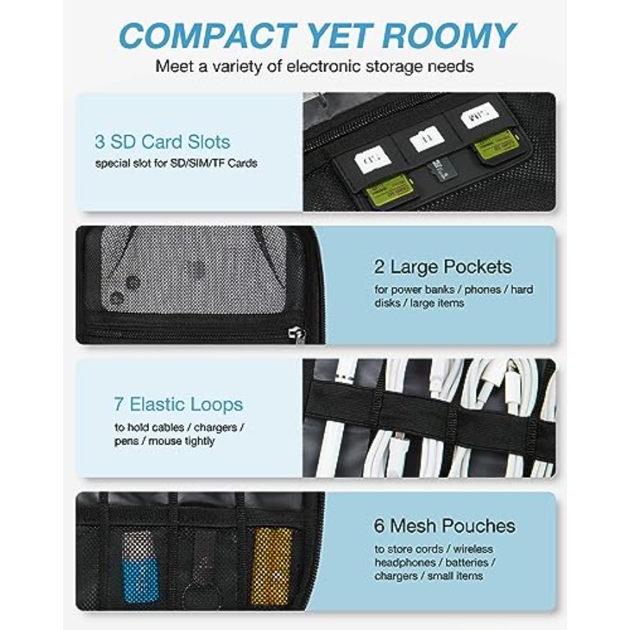 Large Electronics Travel Organ - Tech Accessories Travel Bag 评论和价格