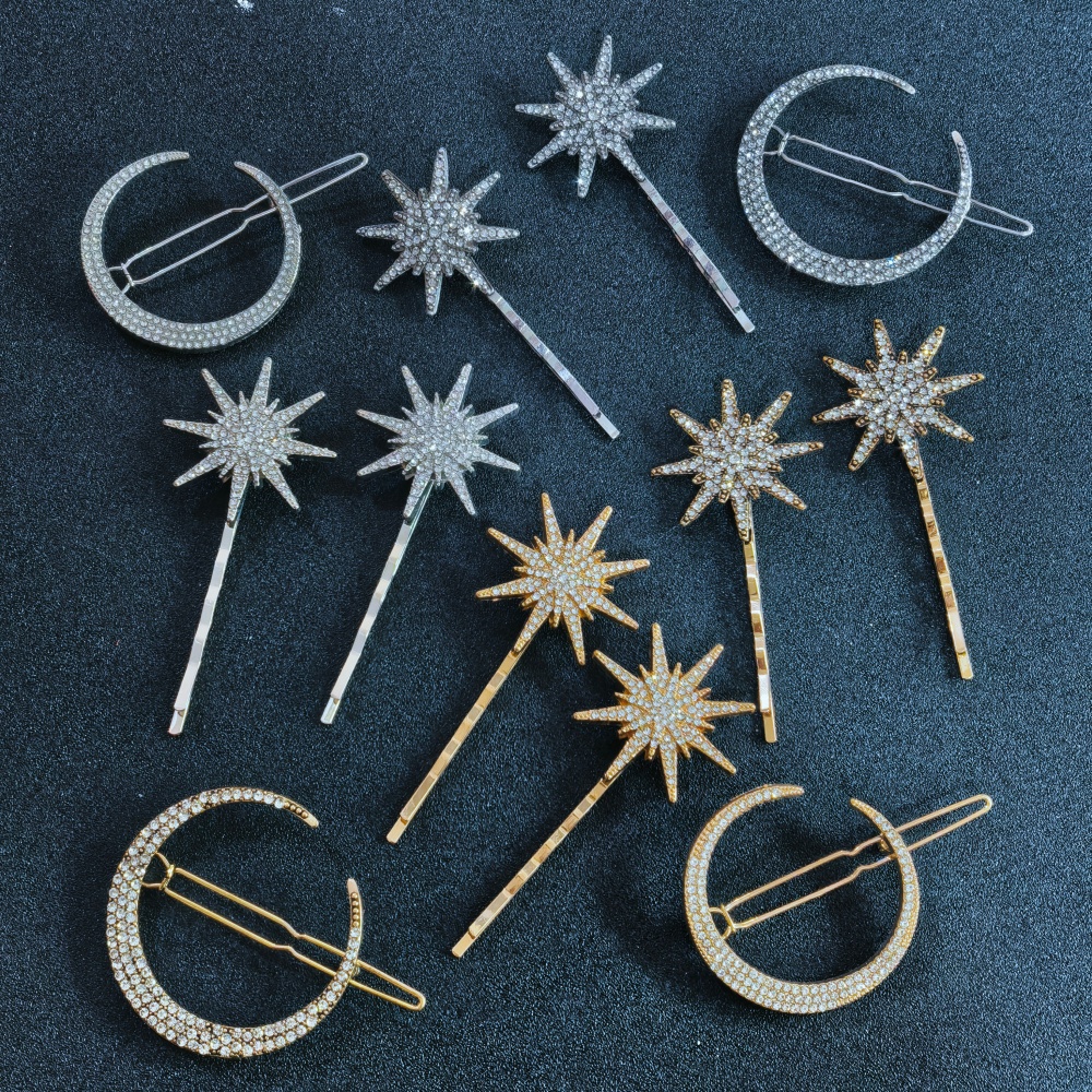 3/4 pcs set Crystal Star Hairp - Tech Accessories Women 评论和价格
