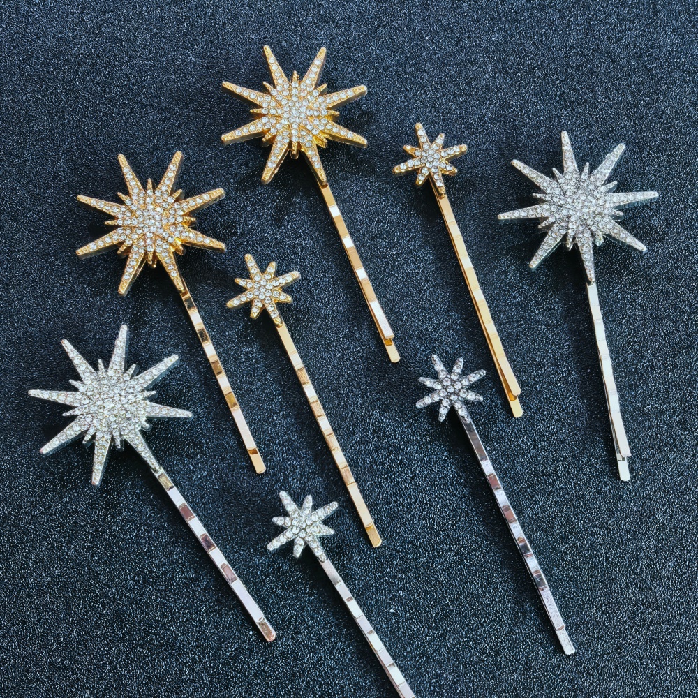 3/4 pcs set Crystal Star Hairp - Tech Accessories Women 评论和价格
