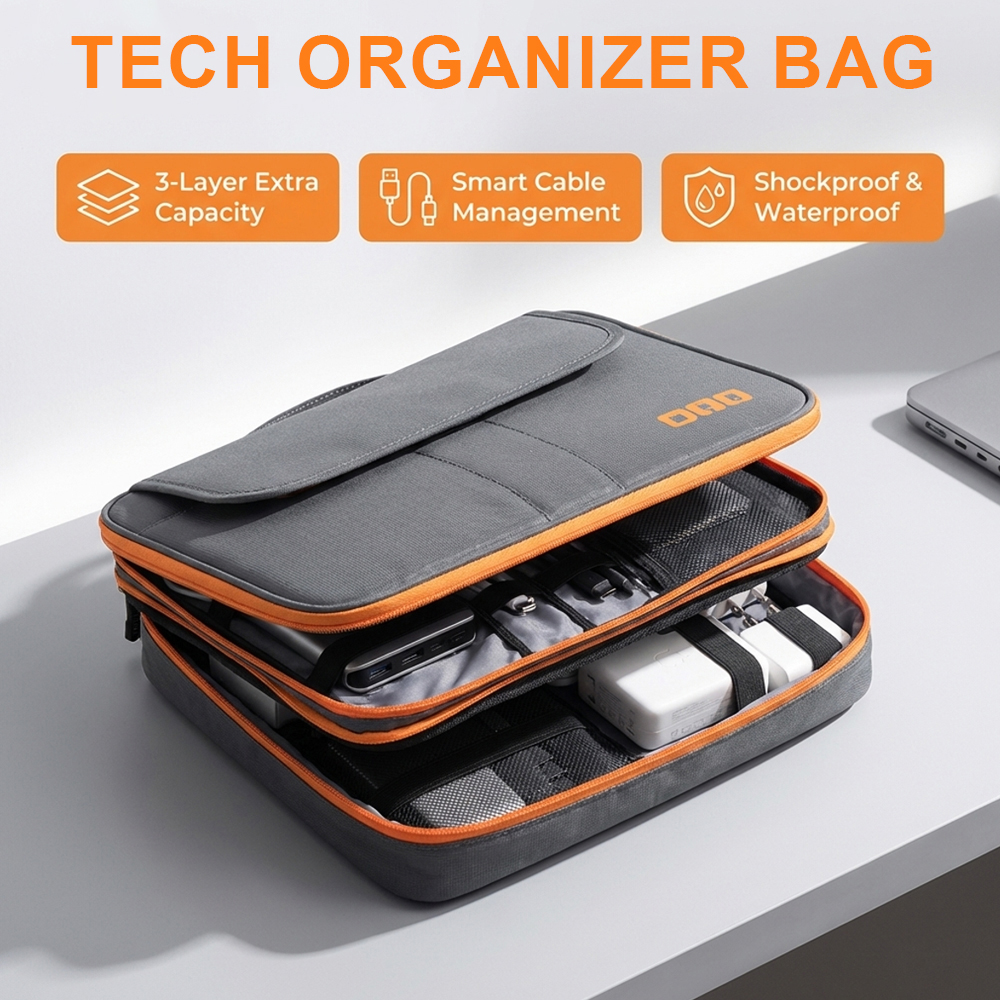 Large Capacity Tech Organizer  - Tech Accessories Travel Bag 评论和价格