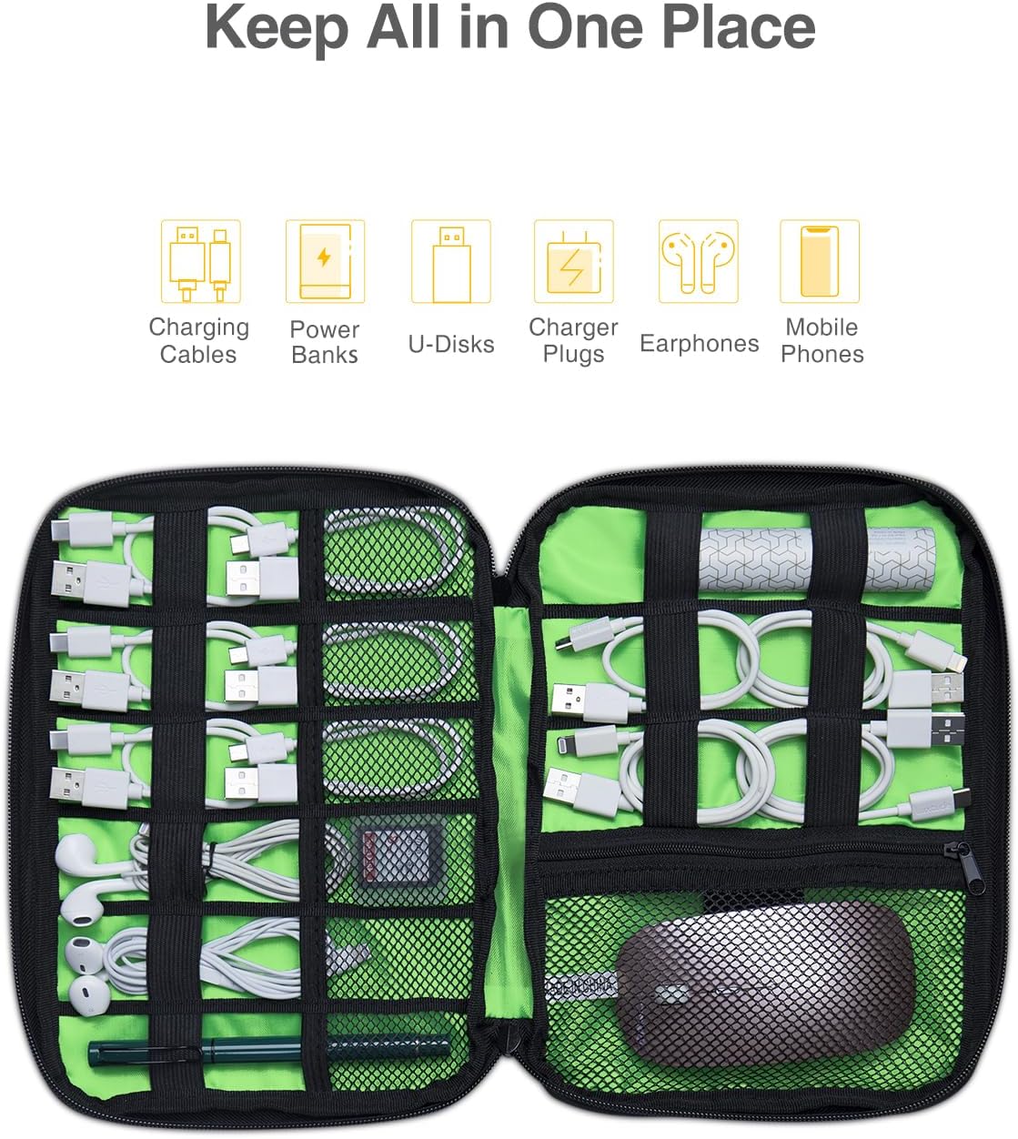 Travel Cable Organizer Bag, Fl - Tech Accessories Travel Bag 评论和价格