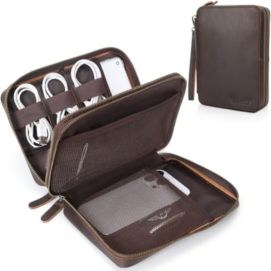 Polare Full Grain Leather Trav - Tech Accessories Travel Bag 评论和价格