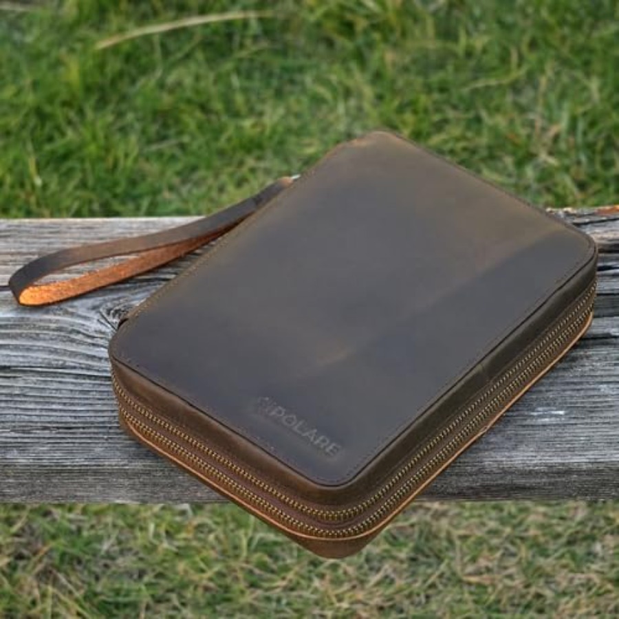 Polare Full Grain Leather Trav - Tech Accessories Travel Bag 评论和价格