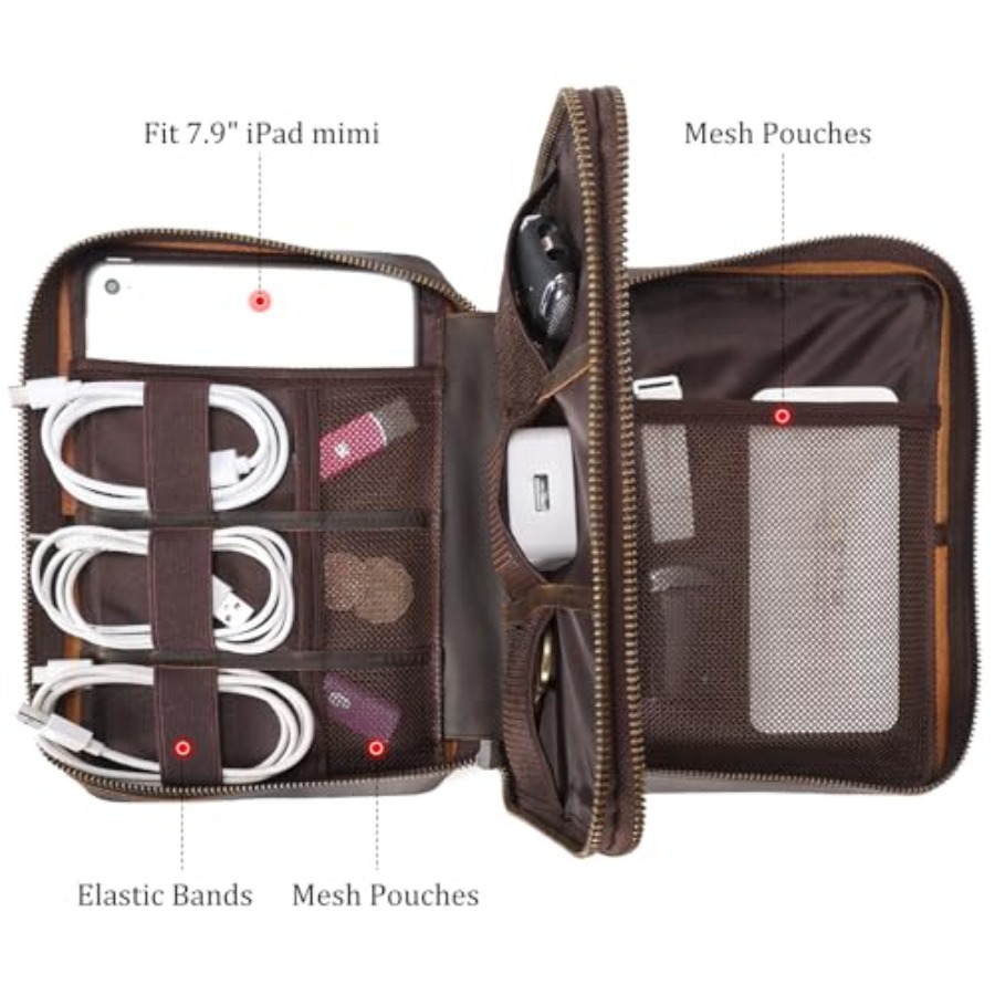 Polare Full Grain Leather Trav - Tech Accessories Travel Bag 评论和价格
