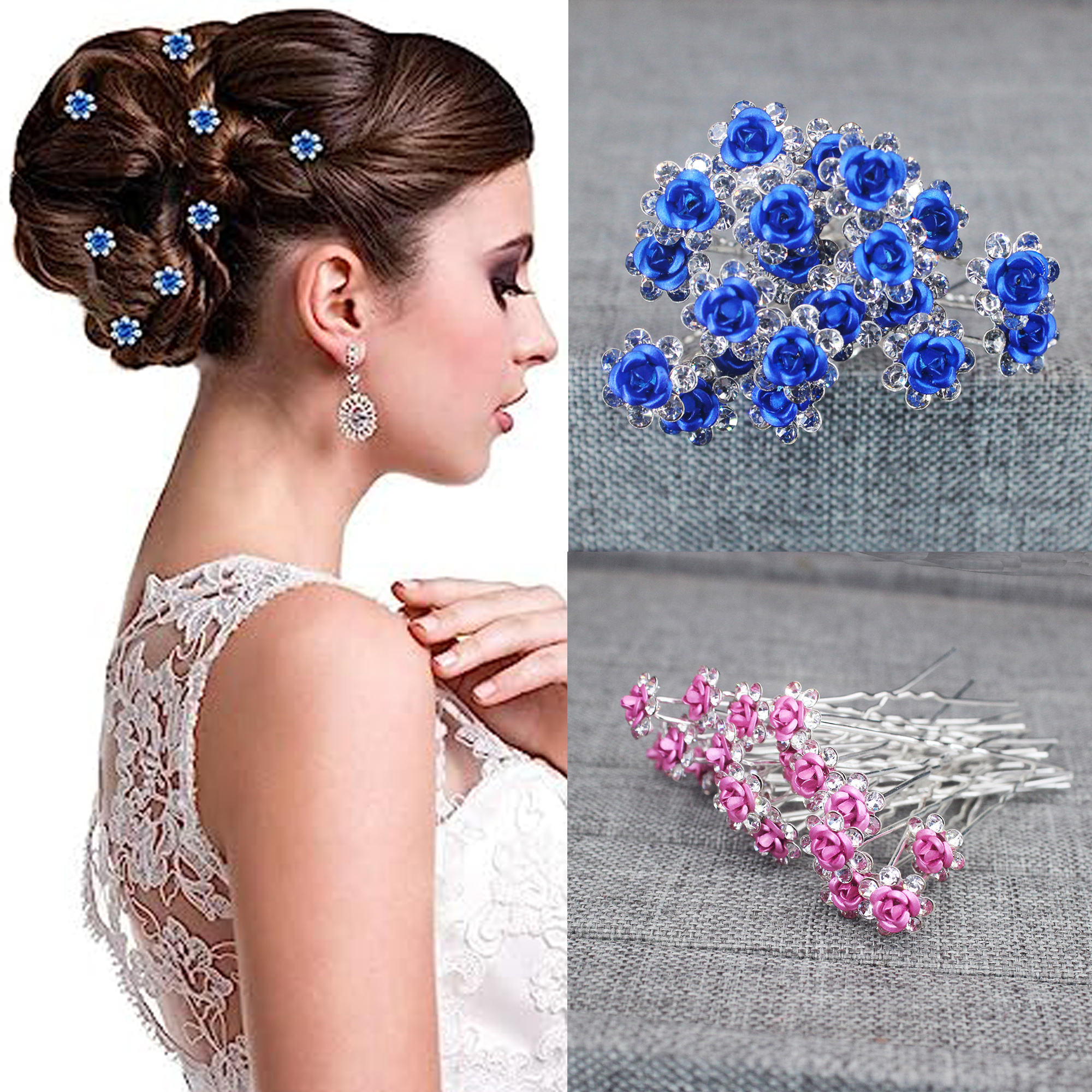 20PCS Rose Flower Rhinestone H - Tech Accessories Women 评论和价格