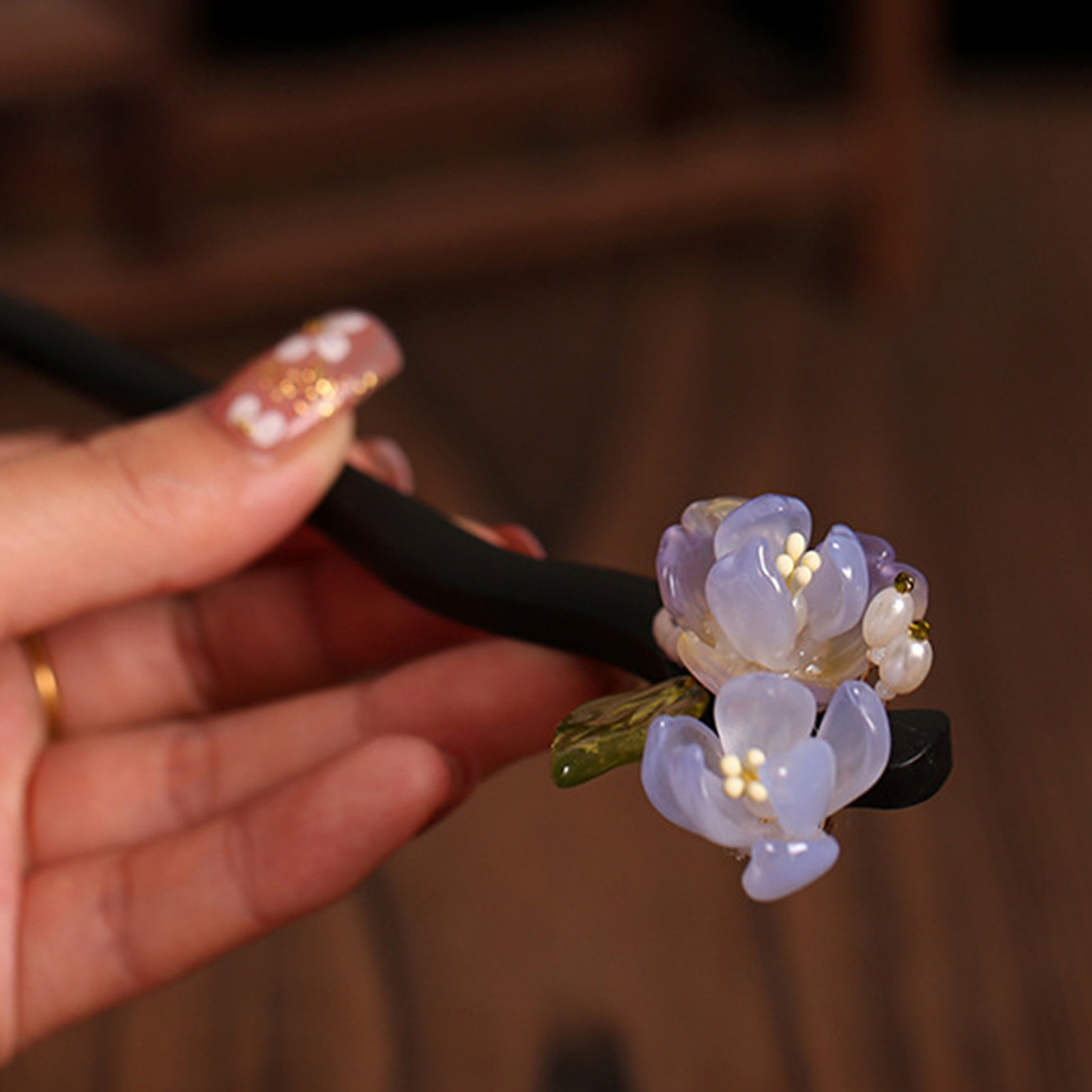 Vintage Wooden Flower Hairpin  - Tech Accessories Women 评论和价格